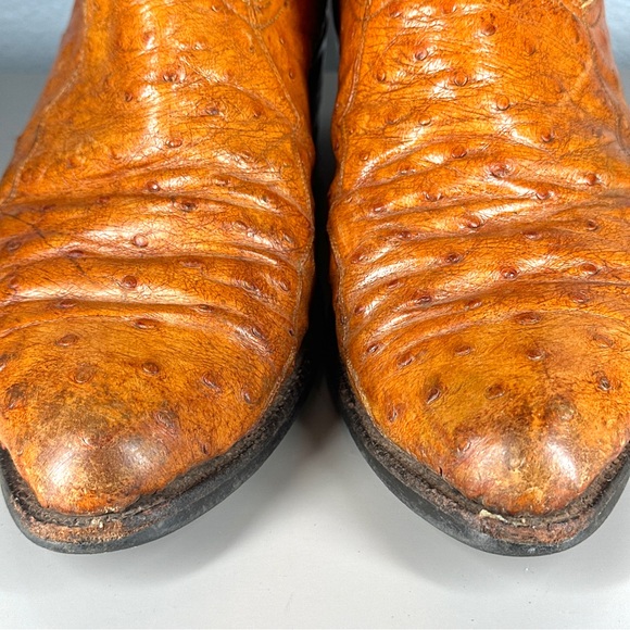 Cuadra Boots Brown Exotic Ostrich Leg Men’s Size 9.5 Mexico Handmade Leather - Picture 5 of 16
